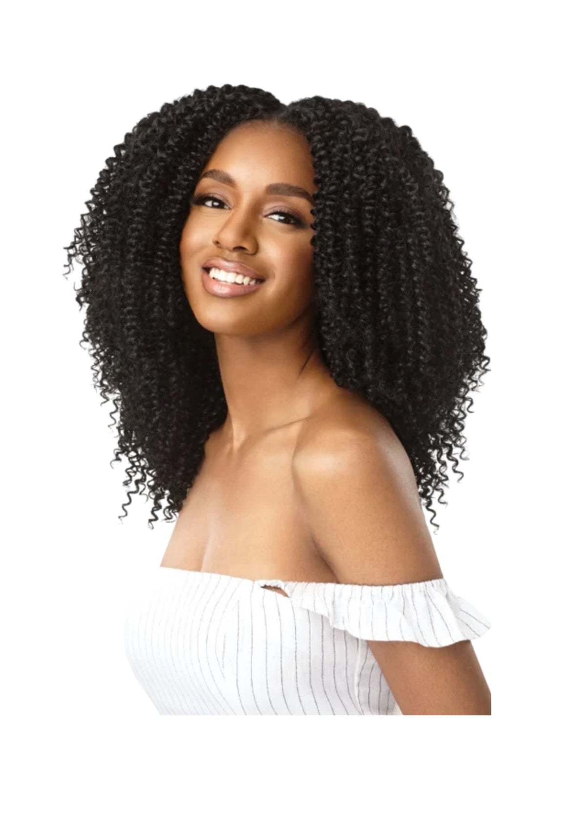 Outre Human Hair Premium Blend Clip-In Big Beautiful Hair 4A Kinky Curly 10" – Kinky Curly Clip-Ins voor Extra Volume en Lengte
