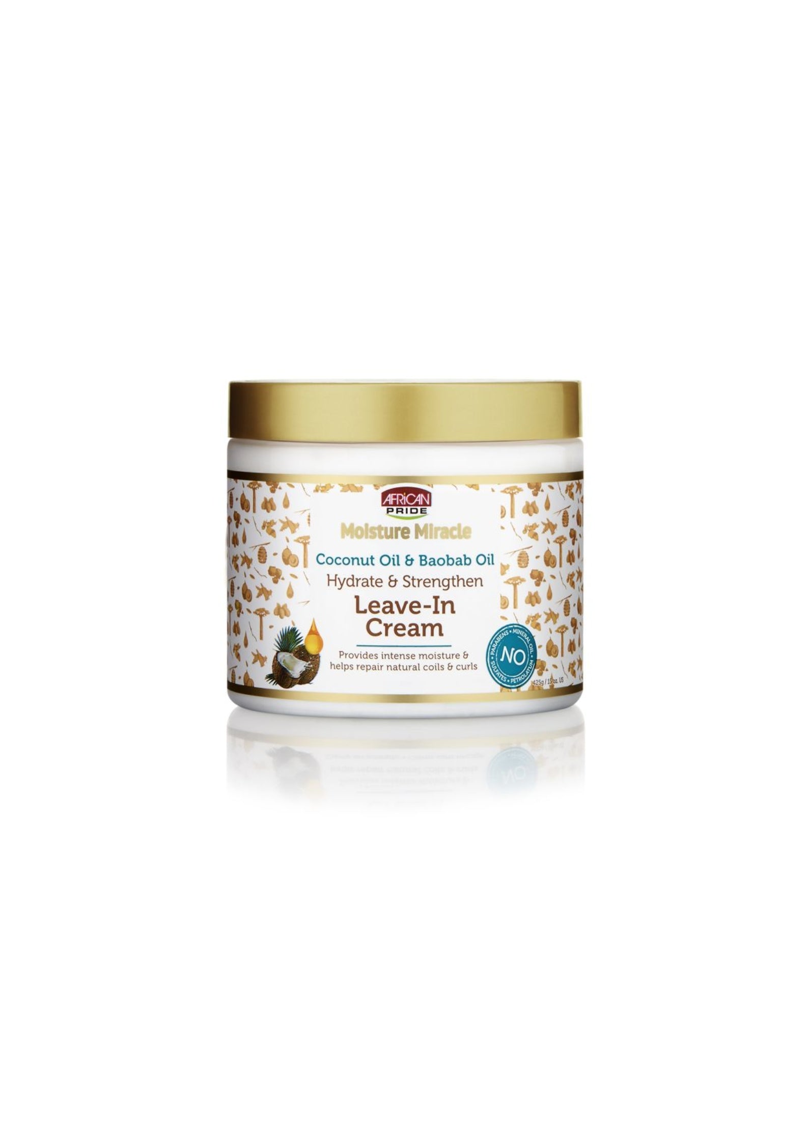 African Pride Moisture Miracle Leave-In Cream 425 g – Hydraterende Leave-In Crème voor Droog en Beschadigd Haar