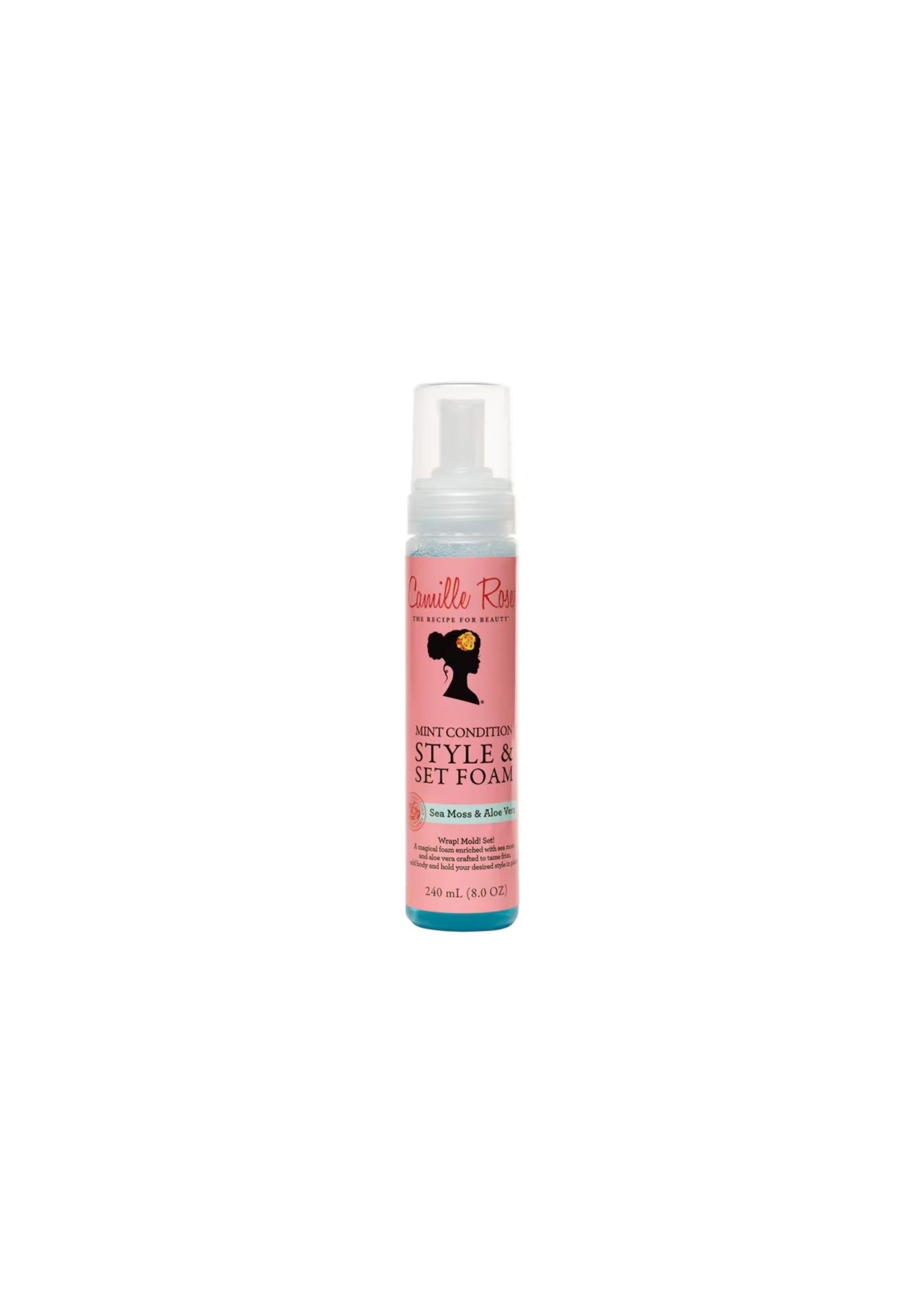 Camille Rose Mint Style & Set Conditioning Foam 240 ml – Verfrissende Styling Mousse met Munt