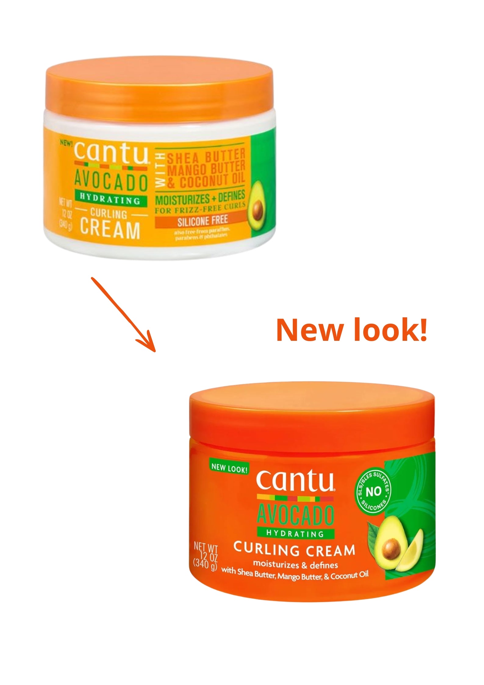 Cantu Avocado Hydrating Curling Cream 340g – Hydraterende Curl Cream voor Zachte, Pluisvrije en Gedefinieerde Krullen