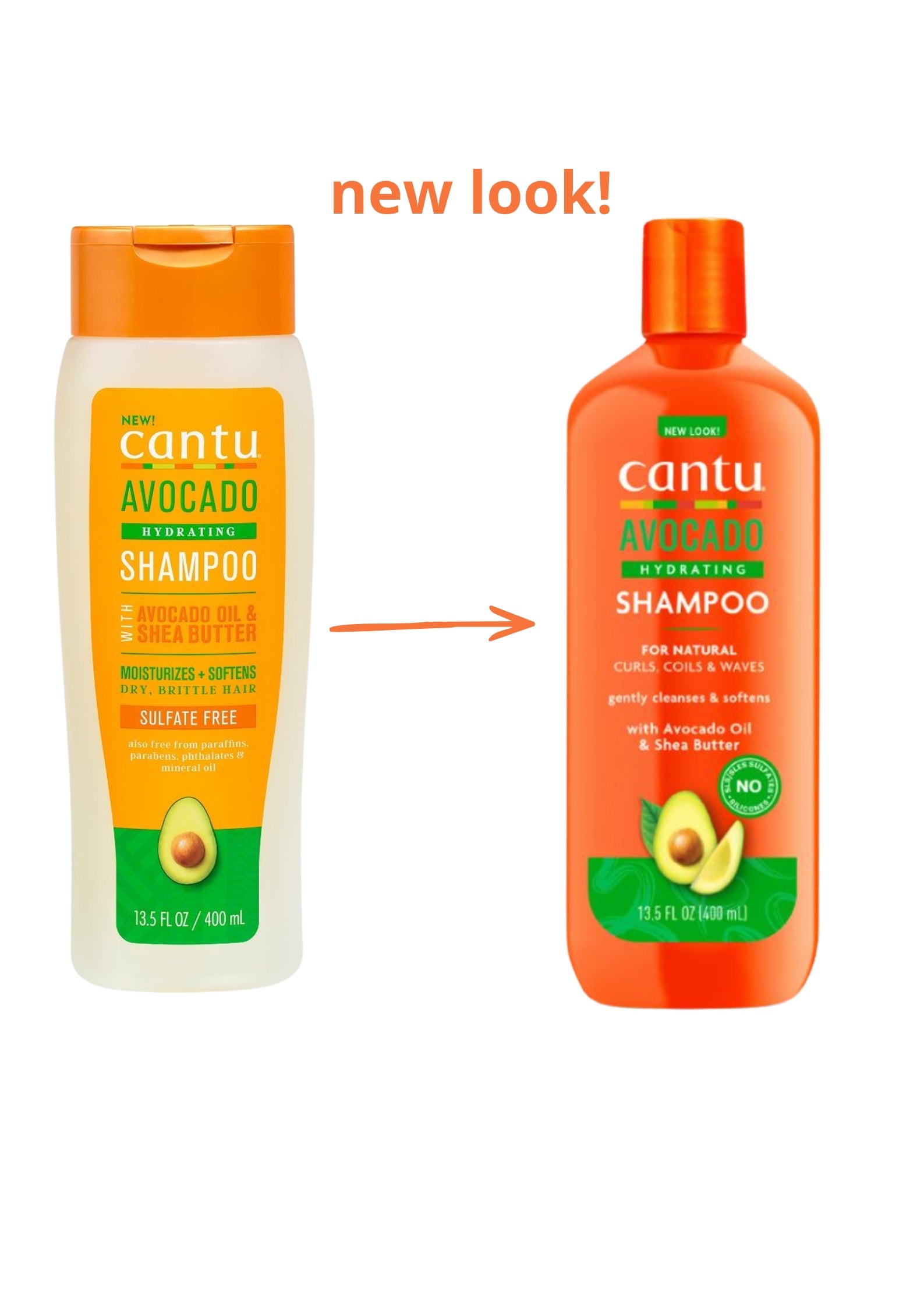 Cantu Avocado Hydrating Shampoo 400ml – Hydraterende Shampoo voor Droog, Pluizig en Krullend Haar