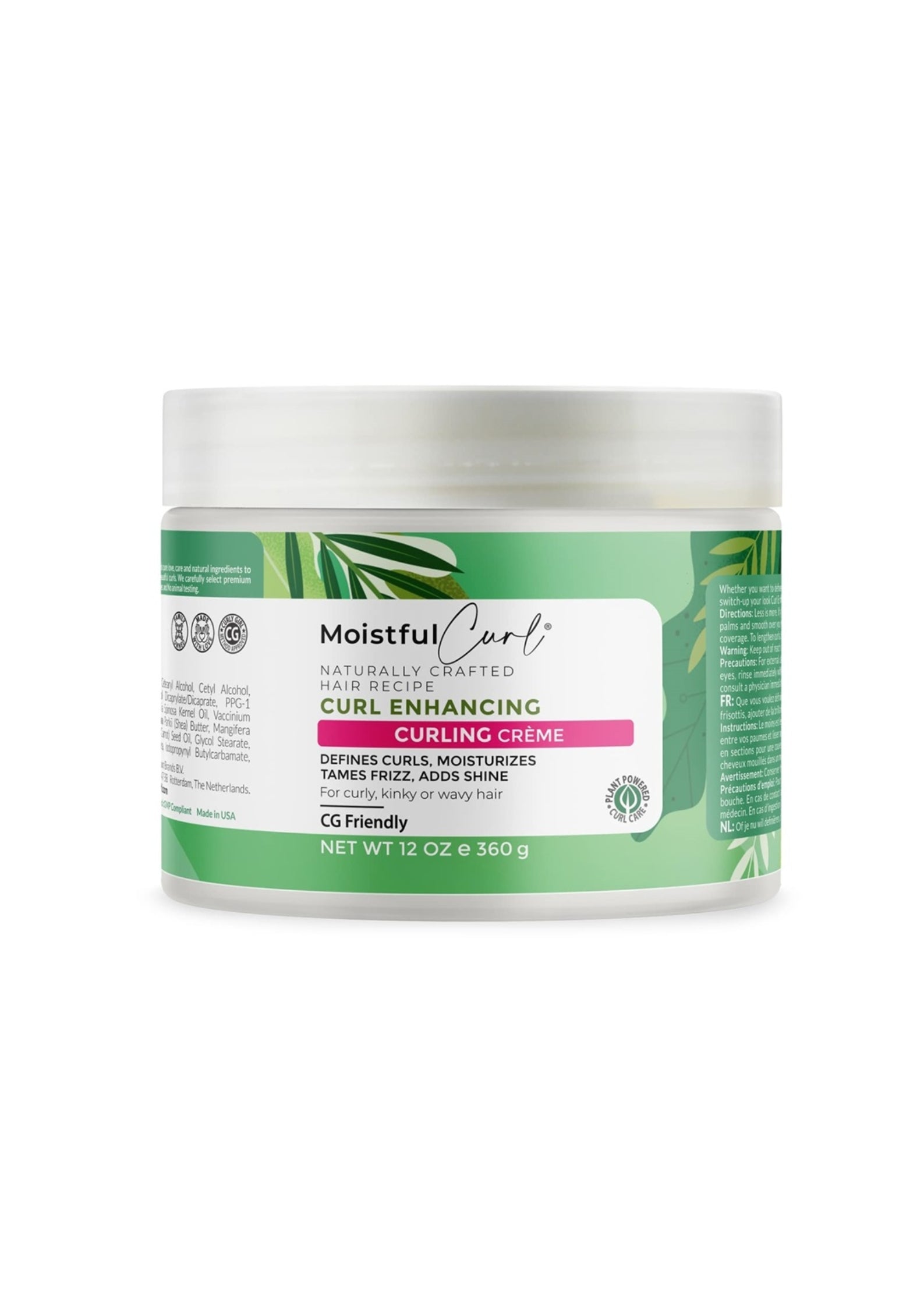 Moistful Curl Enhancing Curling Crème 360g – Hydraterende Curl Cream voor Gedefinieerde, Zachte en Pluisvrije Krullen