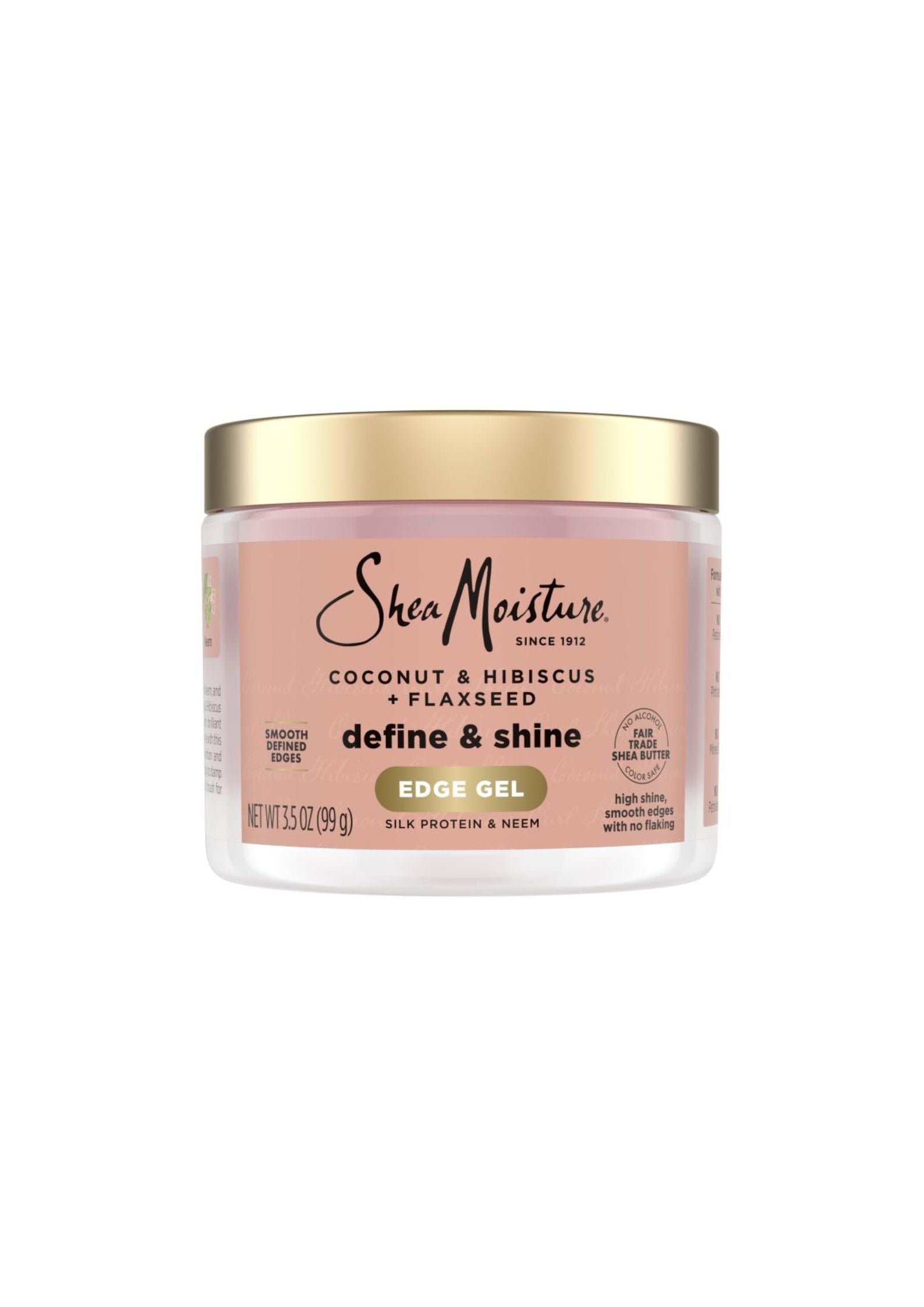 Shea Moisture Coconut & Hibiscus Edge Gel 99 g – Styling Gel voor Gladde, Gedefinieerde Haarlijnen