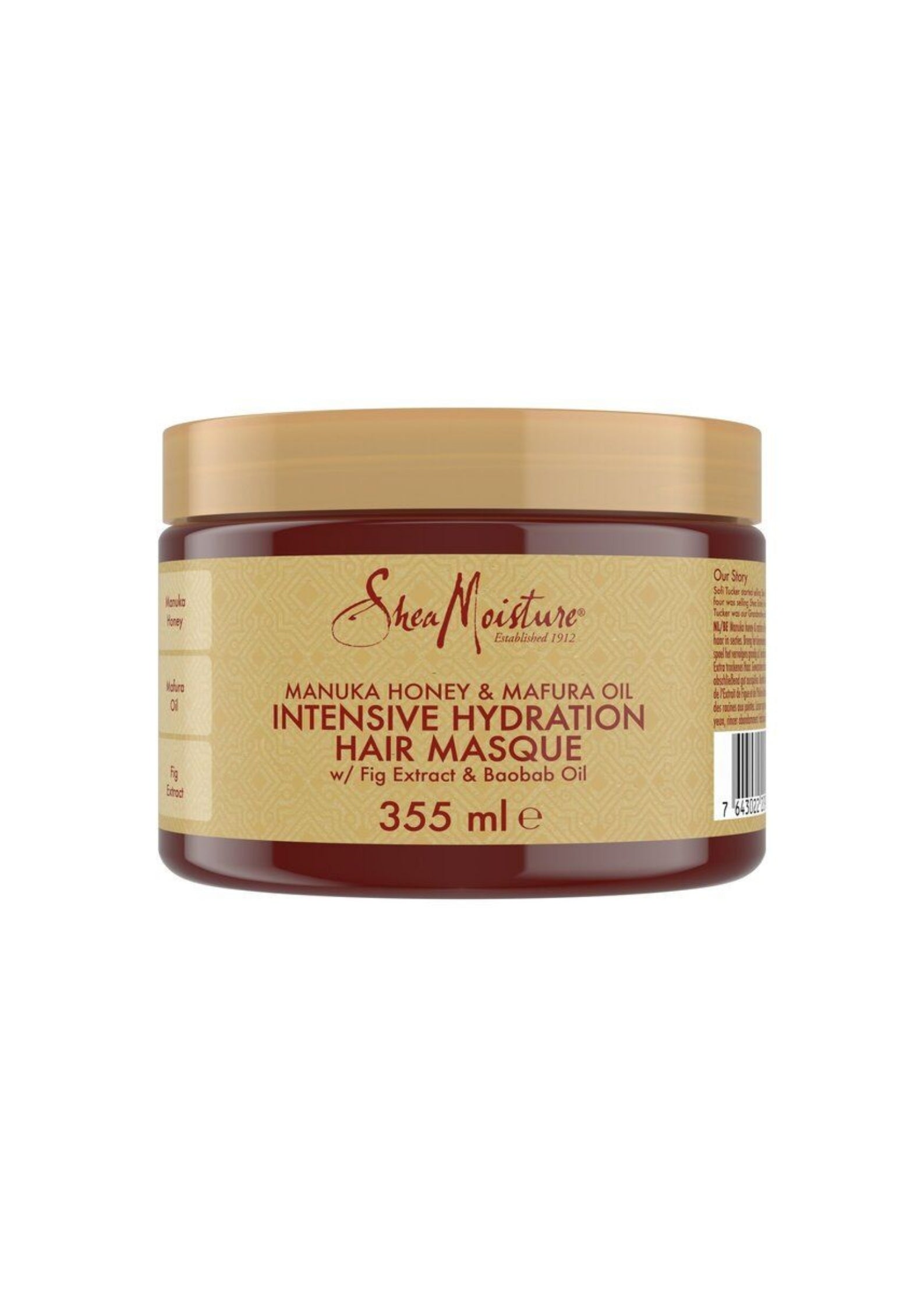 Shea Moisture Manuka Honey & Mafura Oil Intensive Hydration Hair Masque 326g – Diep Herstel voor Extreem Droog en Beschadigd Haar