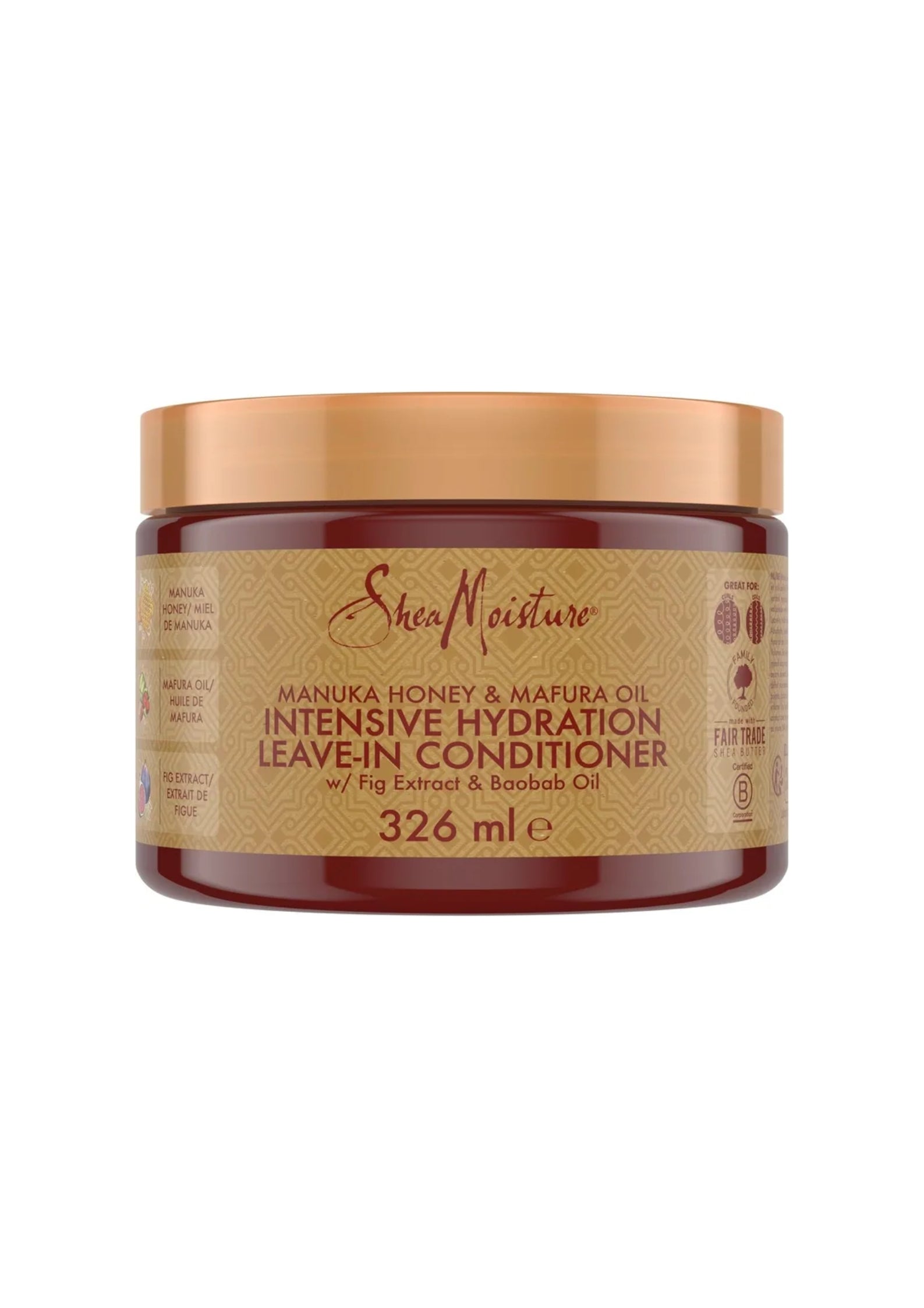 Shea Moisture Manuka Honey & Mafura Oil Intensive Hydration Leave-In Conditioner 326ml – Diepe Hydratatie en Herstel zonder Uitspoelen