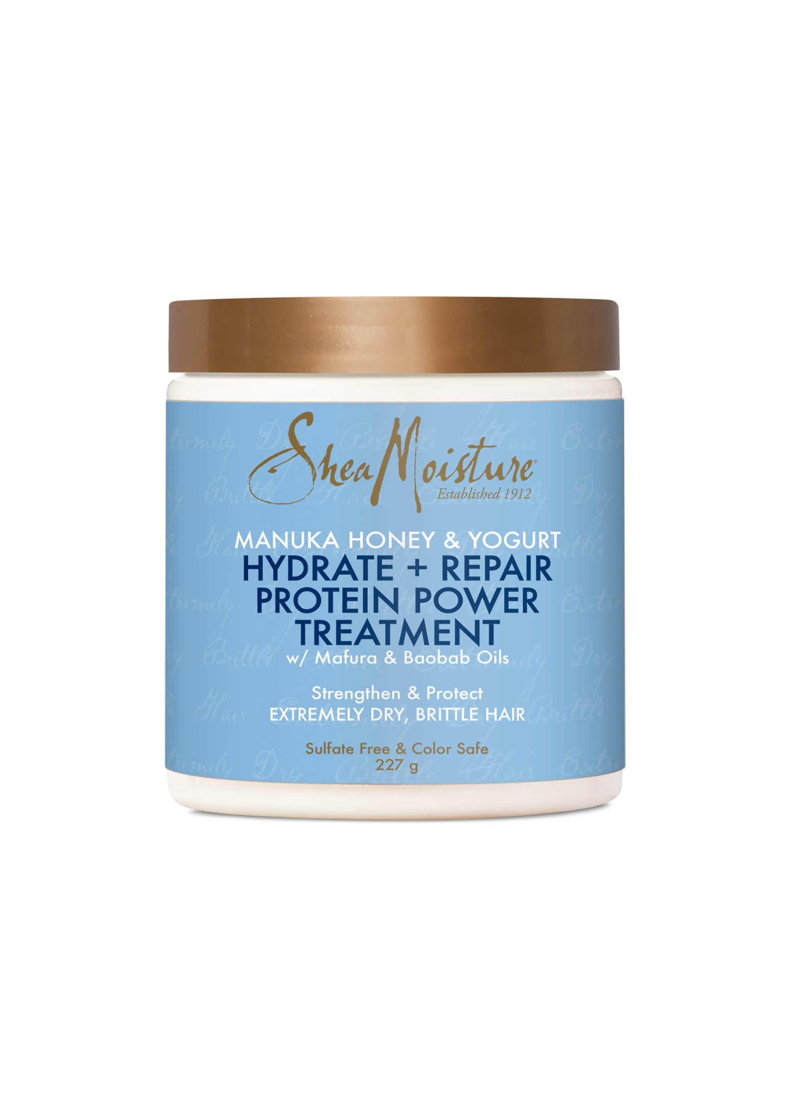 Shea Moisture Manuka Honey & Yoghurt Hydrate + Repair Protein Power Treatment 237ml/227g – Diep Herstel en Versterking voor Beschadigd Haar