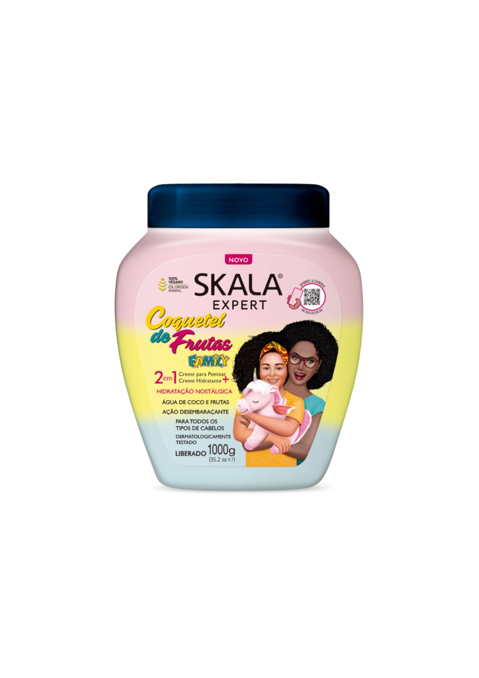 Skala Hair Treatment 2-in-1 Family Coquetel de Frutas 1000 g – Hydraterende Haarcrème voor Zacht en Glanzend Haar