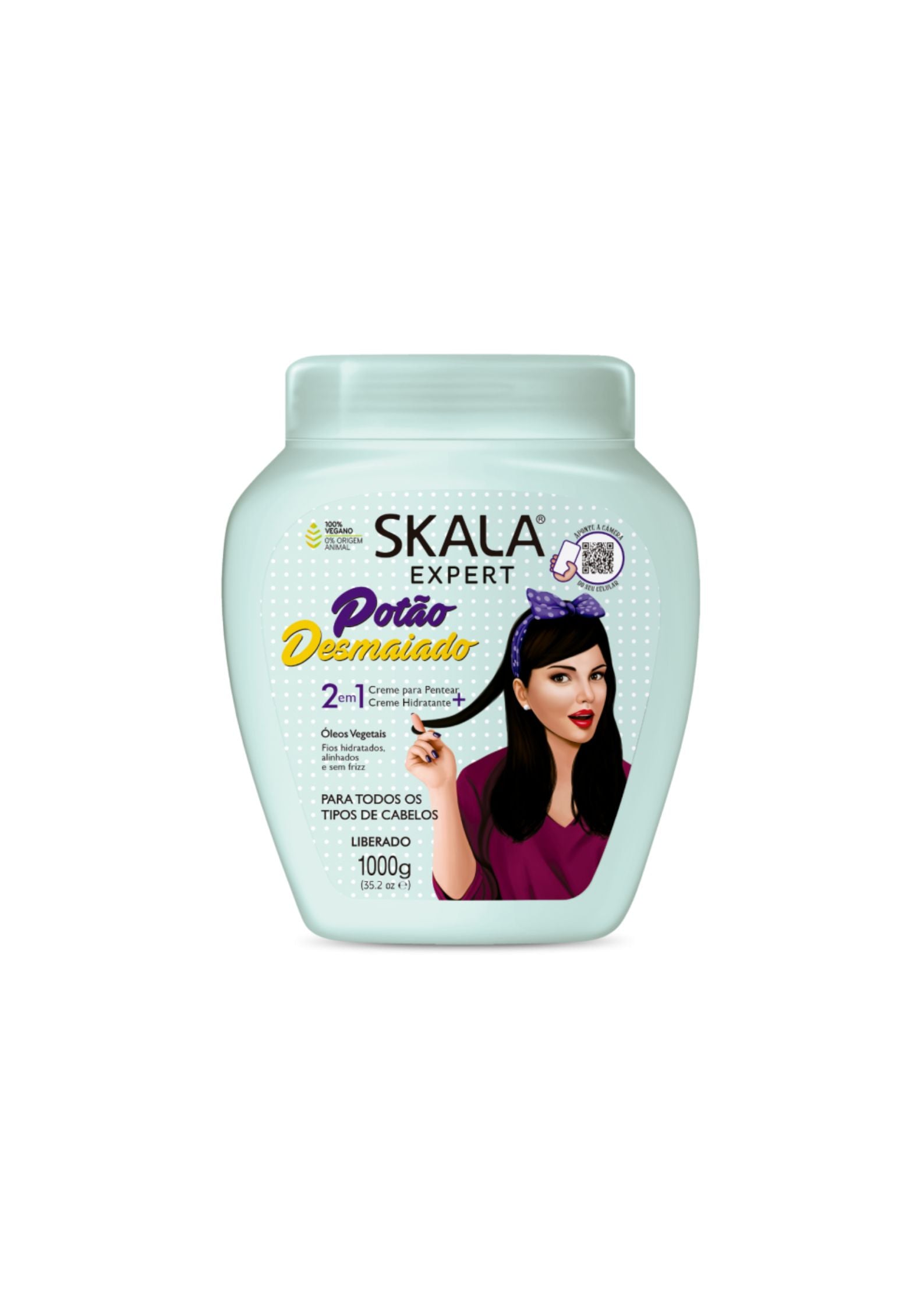 Skala Hair Treatment Potão Desmaiado 1000 g – Hydraterende 2-in-1 Haarcrème voor Glad en Pluisvrij Haar