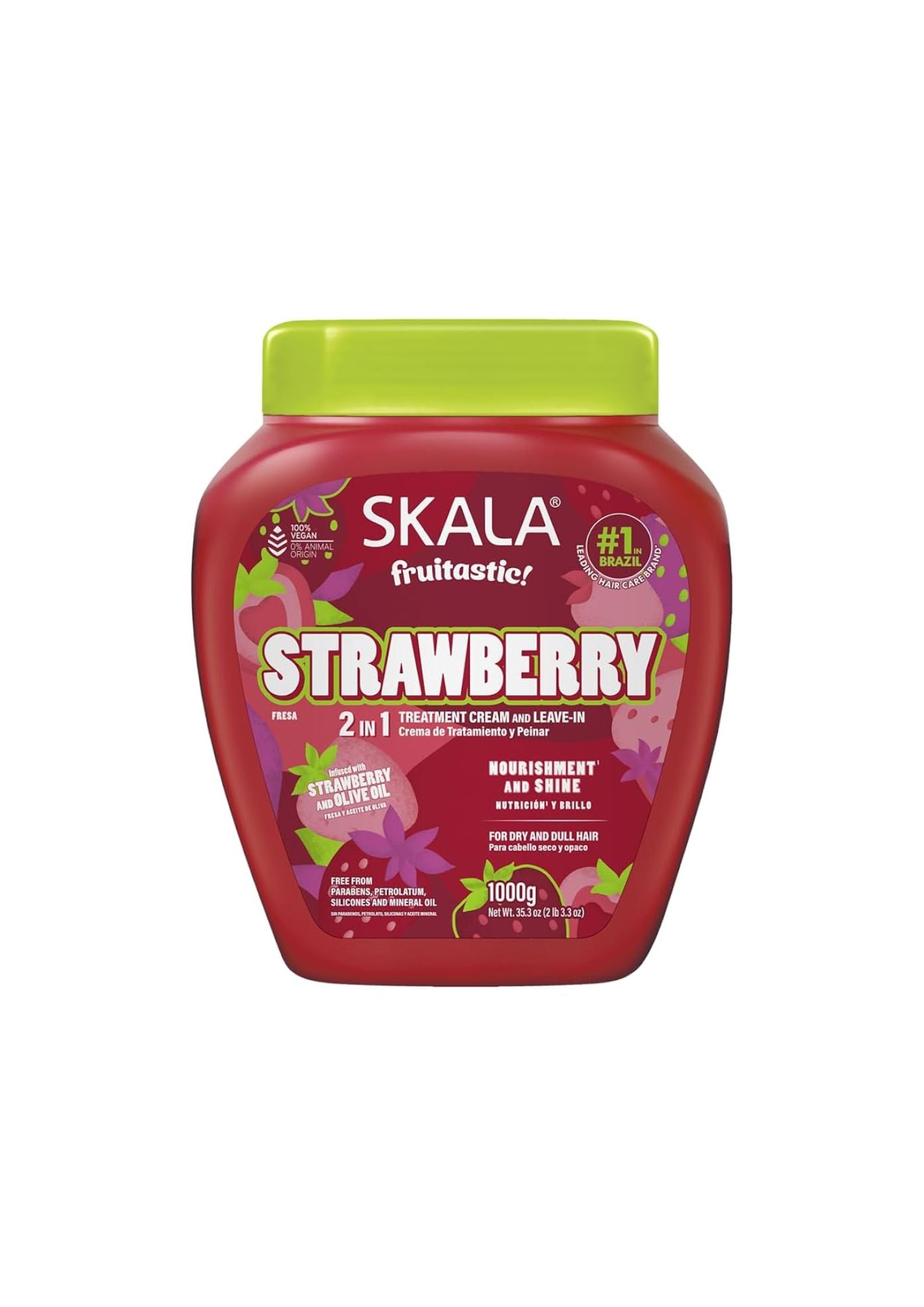 Skala Hair Treatment Strawberry 1000 g – Hydraterende 2-in-1 Haarcrème met Aardbei