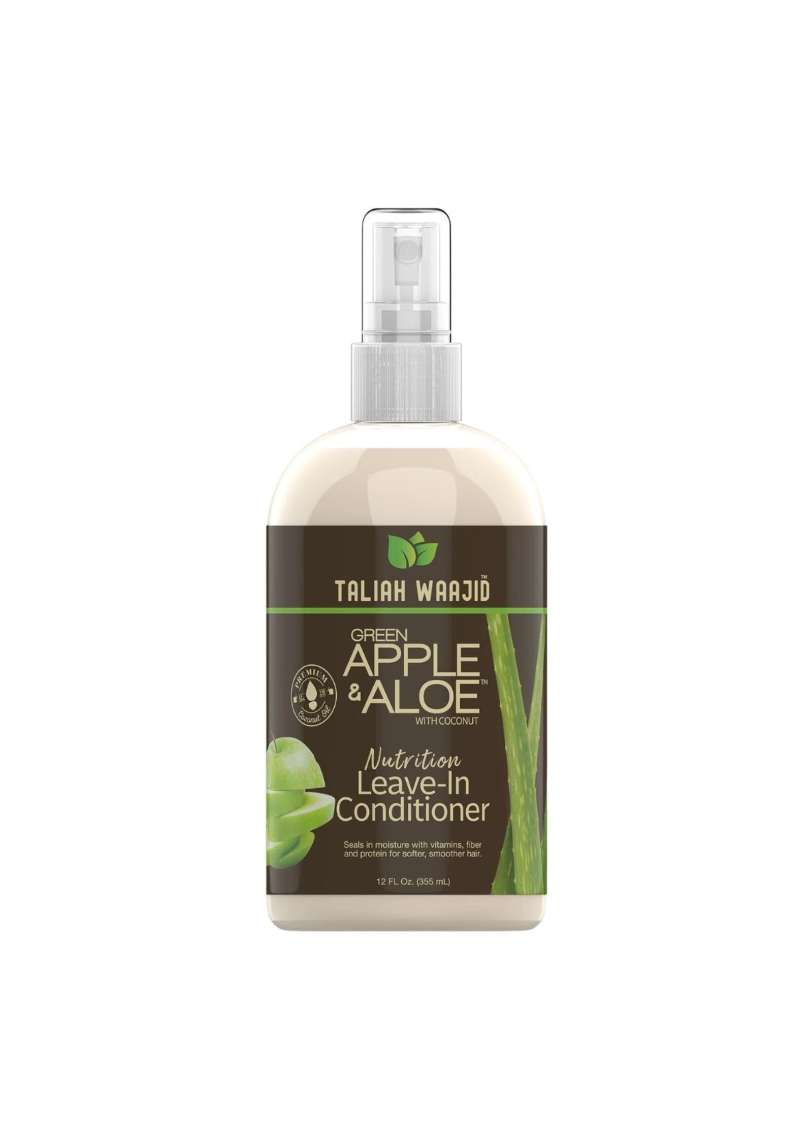 Taliah Waajid Green Apple & Aloe Nutrition Leave-In Conditioner 355ml – Hydraterende Leave-In voor Zachte, Sterke en Pluisvrije Krullen