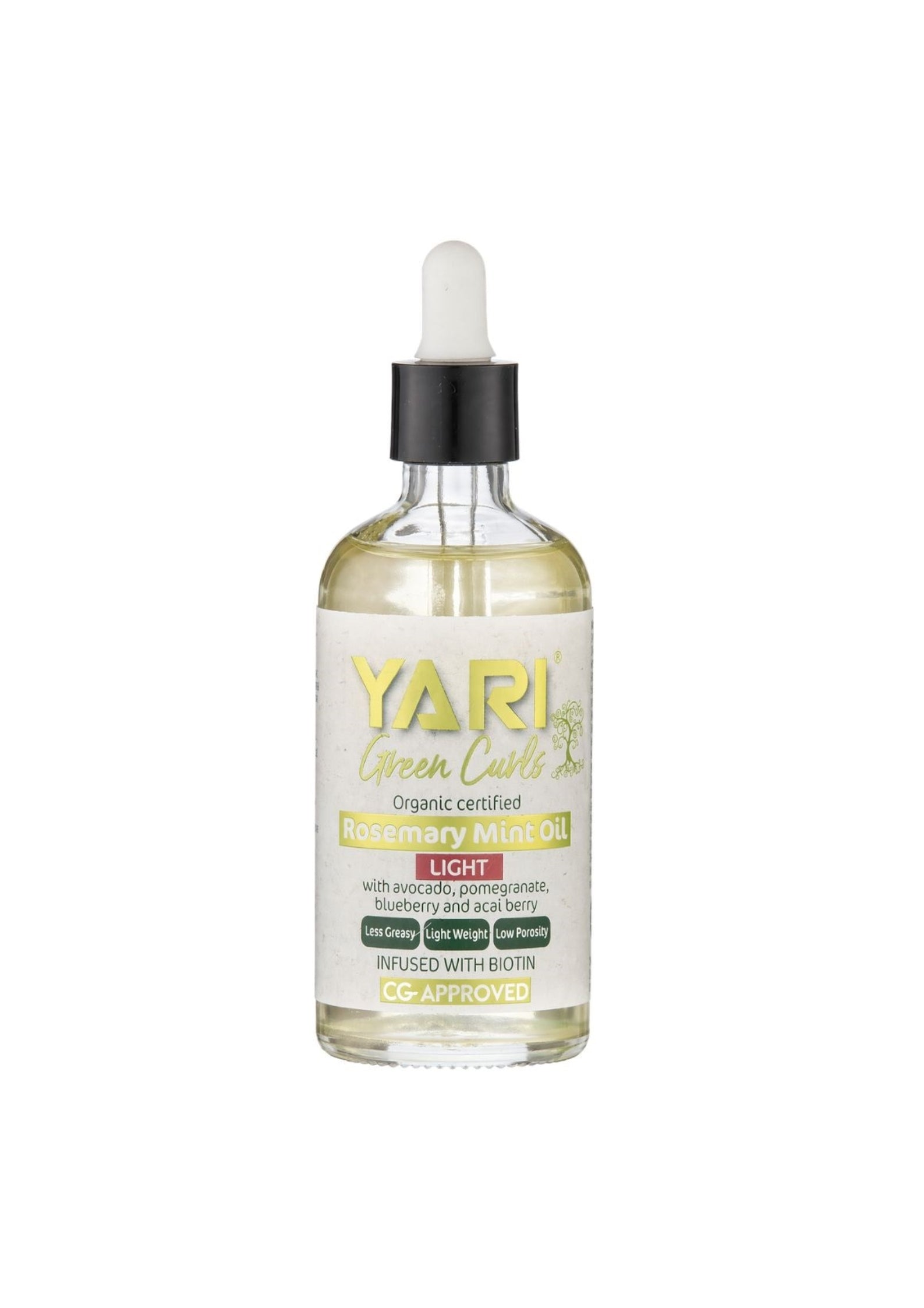Yari Green Curls Rosemary Mint Oil Light 100ml – Lichtgewicht Haarolie voor Groei & Glans
